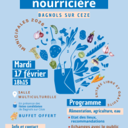 Municipales 2026 - Soirée débat "Ma commune nourricière" à Bagnols sur Cèze