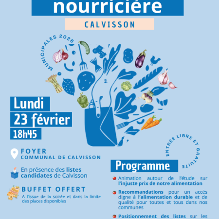 Municipales 2026 - Soirée débat "Ma commune nourricière" à Calvisson