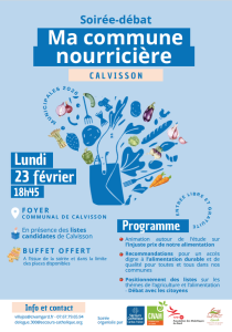 Municipales 2026 - Soirée débat "Ma commune nourricière" à Calvisson